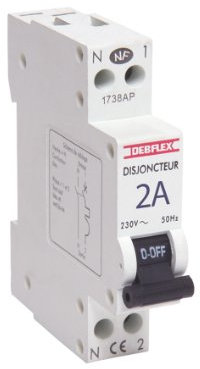 DISJONCTEUR 3KA 1 MODULE PH+N 2 AMPERES BLANC