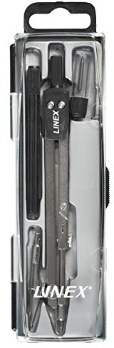 Linex 24 Zirkel-Set 3-teilig, inkl. Einsatz mit Kniegelenk, Stifthalter, Ersatzminen