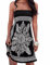 HAHAEMMA Femme Robe Eté Bustier Epaule Bohème Coloré Floral Casual Mini Plage
