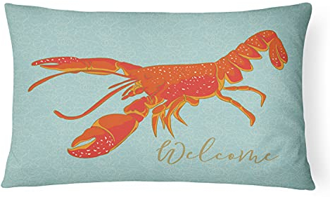 Caroline's Treasures BB8534PW1216 Lobster Welcome Canvas Stoff Dekokissen, 12H x 16W, Mehrfarbig