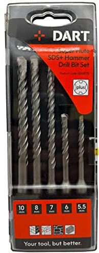 DART SDSSET5 SDS Drill Set, Grey, Set of 5 Piece
