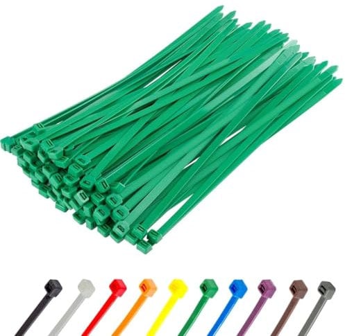 Gocableties Heavy Duty Long Green Cable Ties, 370mm x 7.6mm, Pack of 100, Premium Nylon Zip Ties, Plastic Tie Wraps, Secure Self-Locking Mechanism, for Home, Garden, Office and DIY