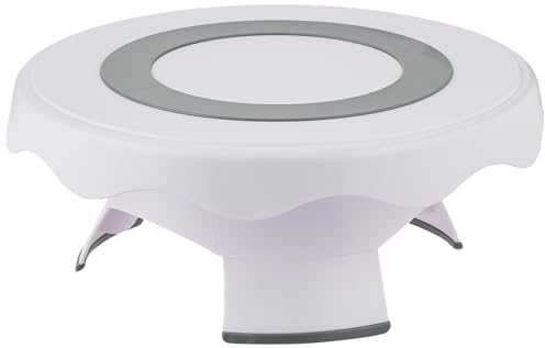 Wilton 307-0838 Soporte Giratorio Alto y bajo para decoración de Tartas, Ajustable, Color Blanco, Plástico