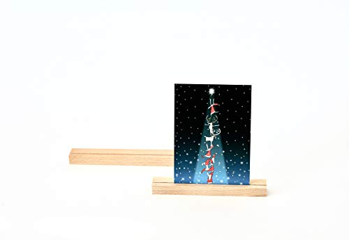anaan Track Kartenhalter Holz Fotohalter Moderner Bilderrahmen Platzkarte Tischkartenhalter Namenschild Hochzeit geometrisch Tischdeko (2er Set Buche (16 cm und 21 cm))