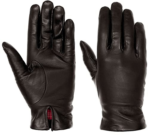 Caridei Classic Nappaleder Damenhandschuhe Fingerhandschuhe Lederhandschuhe (8 1/2 HS - schwarz)