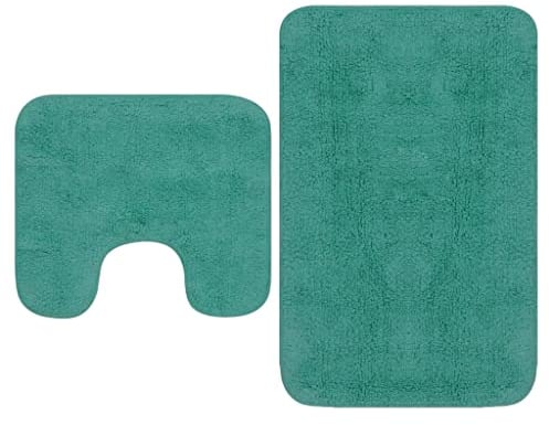 vidaXL Badematte 2-TLG. Türkis Badteppich Badvorleger Badgarnitur Badezimmer