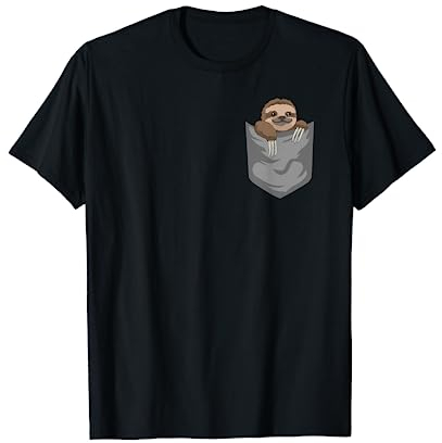 Faultier in der Brusttasche T-Shirt Lustiges Faulenzer Shirt T-Shirt