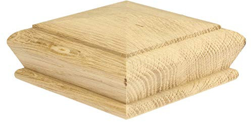 Jackson Woodturners Solid Oak Full Pyramid Cap rebated to fit a 82mm Newel Post