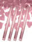 4x XXL (60 cm) Partykanone Partypopper Streamer ®Auto-schmuck (Herze rosegold)
