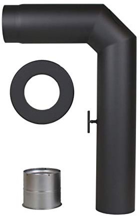LANZZAS Ofenrohr-Set 2x abgewinkelt, im Durchmesser DN 130 mm, Farbe: schwarz - weitere Rohre aus unserem Sortiment, finden Sie hier.