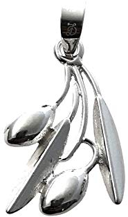 Inmaculada Romero IR Colgante plata Ley 925m rama olivo 25mm. aceitunas hojas liso