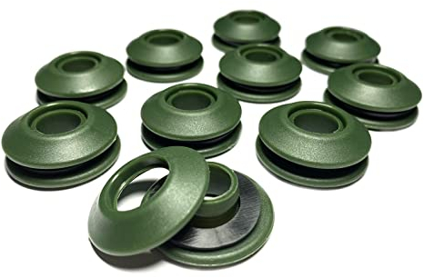 AWAPRO Ösen Set - 25 Stück grün für Planen rostfrei 28x28x12 mm Kunststoffösen für Abdeckplane Poolplane