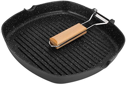 Sartén para bistec, sartén, asa plegable para restaurante en casa(Medical stone 28CM)