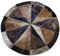 Rindsleder-Teppich, Leder, Stern, Kuhleder, Patchwork-Bereich, rund, dunkelbraun, 101,6 cm