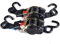 Oldbones Sangle d'arrimage à cliquet rétractable avec Double Crochet en S pour Moto, Bateaux, remorques (Une Paire) - 2,5cm x 1,8 m