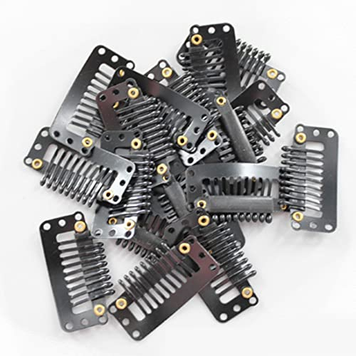 100 Stücke Haartopper Perücken Clips U Förmige Metall Clips Edelstahl Clips 6 Zähne Kämme Clips mit Weichem Gummi für Haarverlängerungen DIY