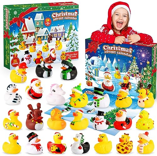 Gralal Advent Calendar 2026 Kids, Rubber Duck Bath Toys 24 Days Christmas Countdown Calendar 2026 Christmas Xmas Gifts for Kids Eve Gifts for 3-9 Year Old Girls Toys for 3-10 Year Old Boys