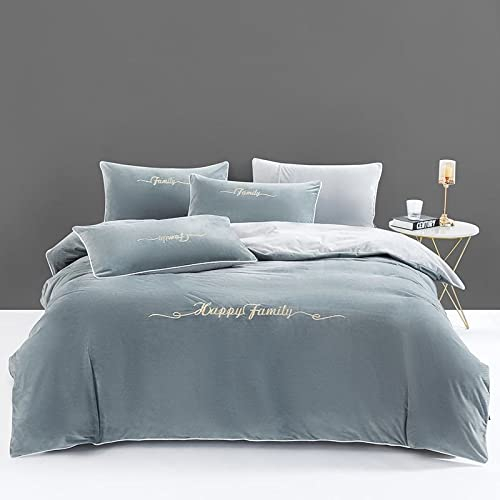 MAHPKYZ WeihnachtsbettwäSche,Milchsamt, Doppelseitig Verdickender, Warmer Korallen-Fleece-Doppelbettbezug,Junge MäDchen Mutter Geschenk,C,150 * 200cm(3pcs)