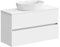 Baikal Mueble de Baño Onyx, 2 cajones, suspendido en Pared, con Lavabo cerámico. Mueble Montado, Melamina 16,Mueble F39 + Top + Lavabo 100 cm Blanco