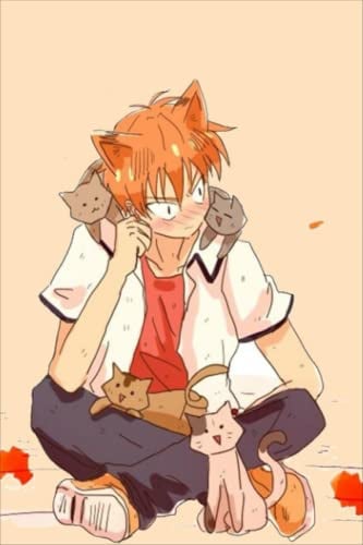 Kyo Cats (Fruits Basket) Notebook: Journal Gift,100 Lined Paper Book for Writing, Perfect Present for Fans, Notebook Diary 6 X 9 Inches