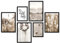 decomonkey | 6er Poster Set mit schwarzem Rahmen | Boho Abstrakt | 2 x DIN A4 & 4 x DIN A3 | Wohnzimmer Schlafzimmer Wandposter Blider Collage Modern Wanddeko Strand Natur Gras Sprüche Meer Beige