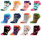 WeciBor Chaussettes Femmes Coloré Fantaisie Socquettes Courtes, 12 Paires Multicolore Animalier, 39-42