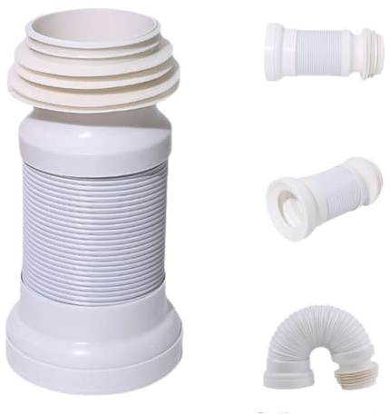 RANRAO White PVC ble WC Pan Connector Toilet Waste Long 250mm-500mm