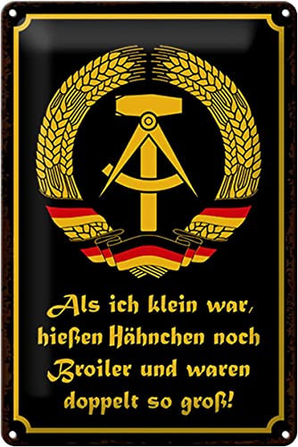 FEMER Blechschild Spruch 20x30cm DDR Hähnchen hießen Broiler