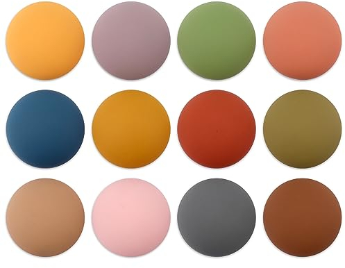12pcs Strong Fridge Magnets, Round Matte Magnetic Push Pins Locker Magnets Fridge Memo Magnet Colorful Refrigerator Magnets for Whiteboard, Fridge, Map, Kitchen, Office, Classroom
