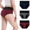 INNERSY Periodenslip Damen Perioden Unterwäsche Menstruationsslip Wochenbett Panties 3 Pack (48, Dunkle mit schwarzer Taille)