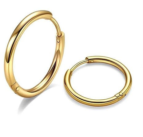 Artskin Gold Hoop Earrings Huggie Frauen Ohrringe Titan Hypoallergen Lightweight Ohrringe für empfindliche Ohren Knorpel Helix Lobes Hinged Tragus Ohr 12mm Silber Hugging Hoop Earrings