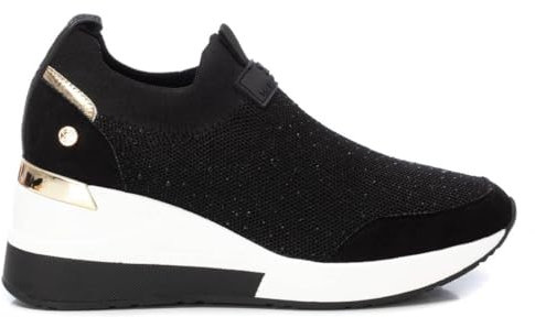 XTI - Sneakers Femme Noir - Chaussures Confortables et polyvalentes - Mode décontractée - Modèle 14241802 (Taille36)