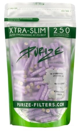 PURIZE® Beutel | 250 XTRA Slim Size Aktivkohlefilter (Spezial Set) Flieder
