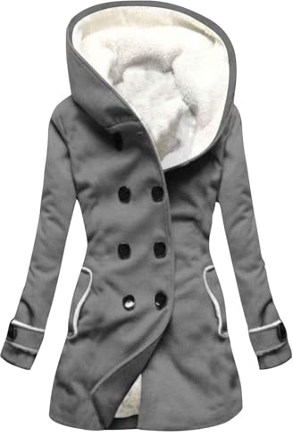 KONG JIMFAN Herbstjacke Damen Winter Pullover Für Damen Regenanzug Damen Weißer Pulli Damen Pullover & Strickjacken Für Damen Hundejacke Weste Damen Kurzer Cardigan Trachtenjacke Damen(Gray,M)
