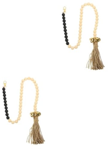 FRCOLOR 2pcs Dog Rope Pet Doorbell Rope Wood Beads Door Bell Chain Dog Training Tool