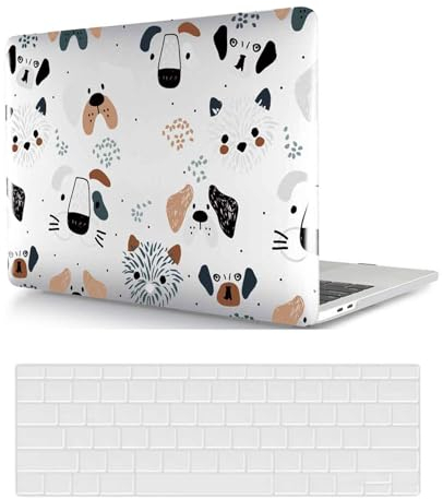 Hülle Case Kompatibel mit MacBook Pro 13 Zoll 2015 2014 2013 2012 Freisetzung A1425 A1502 mit Retina Display, Ultradünne Plastik Hartschale Schutzhülle & Tastaturschutz, Hund
