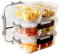 HOUSZY Glass Meal Prep Containers with 3 Compartments, Portion Control Lunch Boxes with Advanced BPA-Free Snap Lock Lids for Food Storage, Microwavable, Oven, Freezer & Dishwasher-Safe