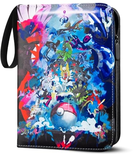 Karten Sammelalbum, 900 Karten Kapazität Sammelkarten Album für Pokemon Karten, PU Tragbar Wasserdicht Karten Halter, Karten Heft Ordner Buch,50 Pcs Seite,9 Taschen