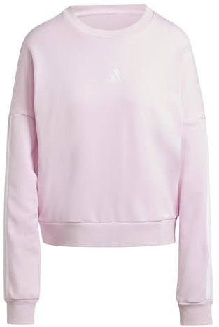adidas Damen Essentials 3-Stripes French Terry Sweatshirt, Clear Pink/White, XS