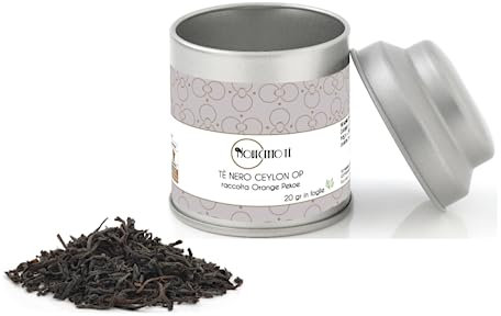 Novecento Tè | Tè Nero Ceylon OP Orange Pekoe - 20 Gr | English Breakfast Foglie Intere | Colazione Inglese Sfuso in Latta Mignon Metallo