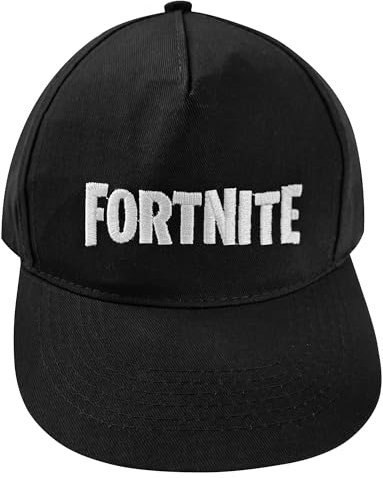 Fortnite Difuzed Unisex Kinder Jugend verstellbare Baseballkappe schwarz oder blau S/M/L ikonische Mütze Kopfbedeckung für Gamer Fans, Schwarz , L