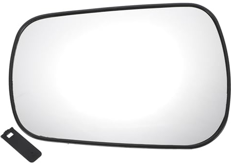 QUARKZMAN Vetro Specchio Retrovisore Sinistro Per Ford Fiesta 02-05 1 Pz | Bianco Vetro Reale Regolazione Elettrica Non Riscaldato Per Ford Fusion 02-05 Con Piastra Supporto