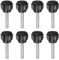 QUARKZMAN Lot de 8 Boutons de Serrage Moletés à Filetage Mâle Métrique M4 x 20 mm, Vis à Oreilles de Type 15 mm, Tête Ronde en Plastique, Boulon à Main Fileté, Noir