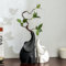 GZDDYUMYJX Elefant Statue Figure,Elefantenstatue mit dekorativer Blume,Moderne Keramik Dekor Statue,für Bücherregal, Wohnzimmer,Tischregal-Dekorationen.Geschenke für Liebhaber,Ehefrau,Mutter