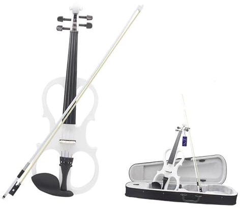 Erwachsenen geige Anfänger 4/4 Elektrische Violine Weiße Oberfläche Ahornplatte