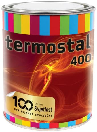 Chromos Svjetlost TERMOSTAL 400 – High Temperature Resistant Paint for Stoves, BBQs, Ovens & Chimneys, Aluminium-Based Protective Coating, 400°C Heat Resistant – 0.75L