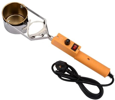 Mini-Bleischmelztiegel, 300 W, tragbarer elektrischer Lötzinn-Zinnschmelztiegel mit Temperaturbereich 100–450 ℃, Handheldhome-Spülofen, for Angelgewichtsformen und Metallanhänger(500g)