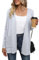 Yommay Cardigan for Women Loose Casual Lightweight Ladies Long Sleeve V-Neck Knitted Sweaters with Pockets,Light Gray,Large