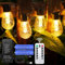DSLebeen Battery String Lights Outdoor: Rechargeable 5000mAh Battery Powered Festoon Lights, Waterproof 9M 30FT LED Decorative Bulb Lighting with Remote Control, Portable for Garden, Camping, Pergola