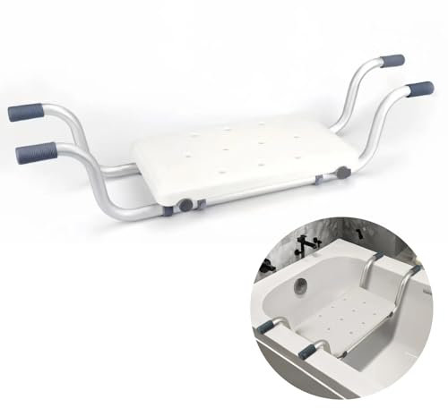 AevQuas Bath Seat for Adults Elderly, Non Slip Bath Shower Stool Bathing Aids Adjustable Bathtub Seat Over the Bathtub Board Transfer Bench Board